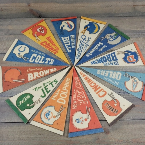 unbranded Other - 13 Vintage NFL Mini Team Felt Penants Banners Football 9 x 4